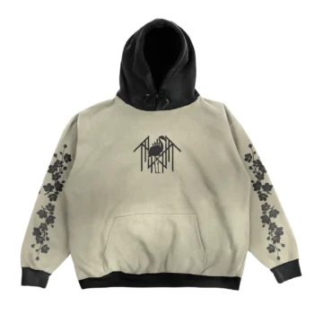 Floral Two Tone Puff Hoodie